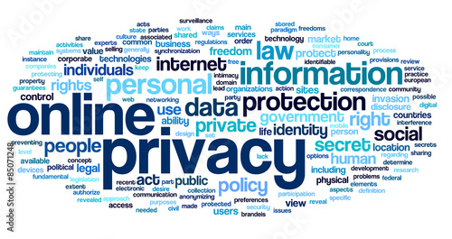 Online privacy in word tag cloud