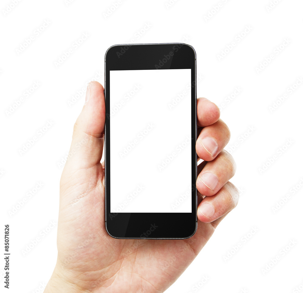hand with empty cell phone hand with empty cell phone