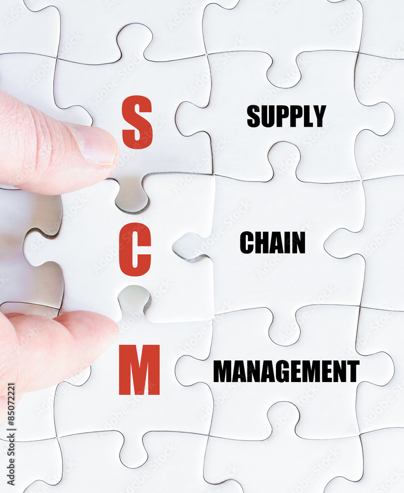 Fototapeta premium Last puzzle piece with Business Acronym SCM