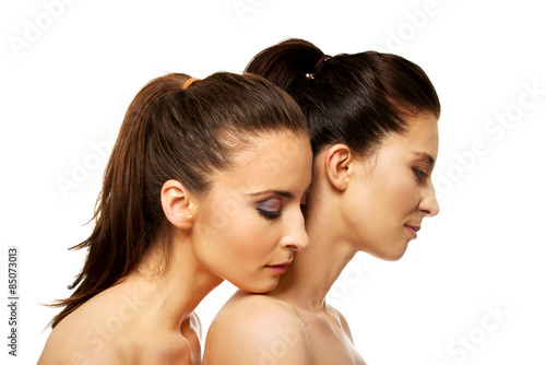 Two sisters with make up.