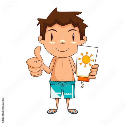 Child sunscreen, summer concept