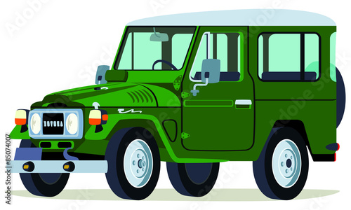 Caricatura Toyota Land Cruiser vista frontal y lateral © camiloernesto