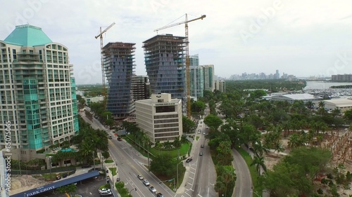 Park Grove construction site Aerial video Miami photo