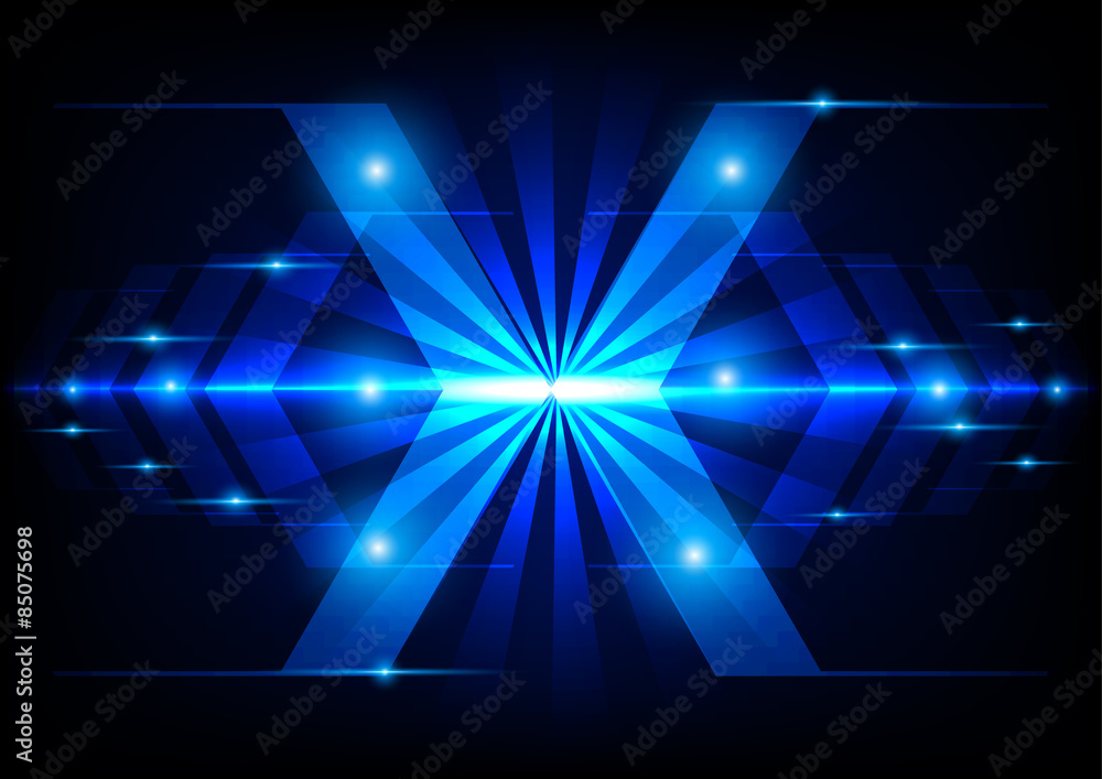 Obraz premium abstract arrow technology on blue light concept