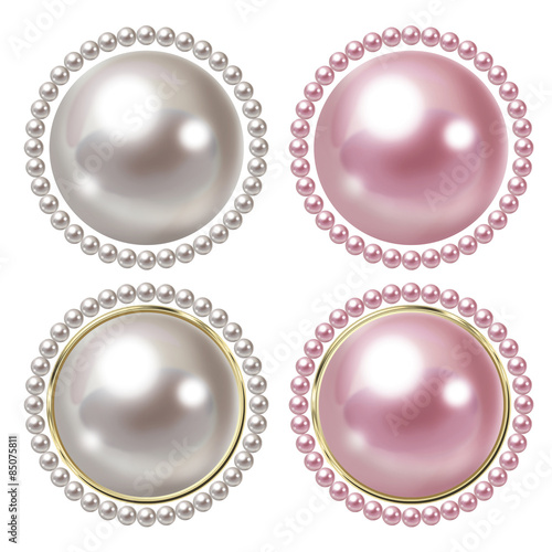 Icon of pearl. Illustration./Buttons. The center is copy space.