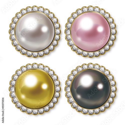 Icon of pearl. Illustration./Buttons. The center is copy space.