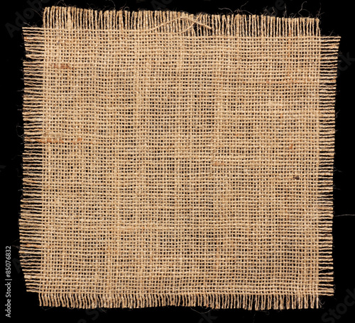 фотографія texture of Burlap hessian on black background