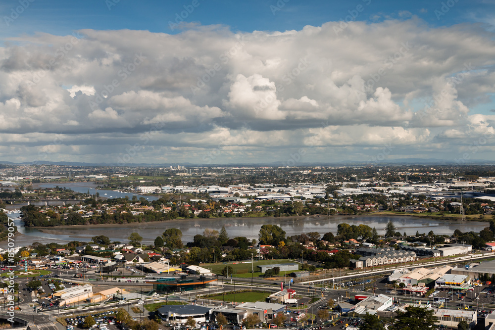 Bird-eye view to Auckland city