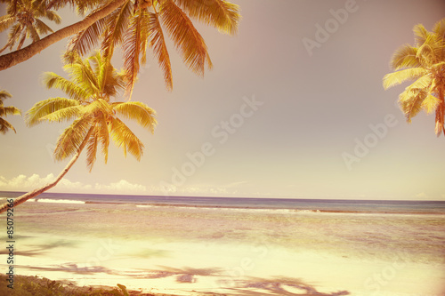 Fototapeta Naklejka Na Ścianę i Meble -  Summer Beach Tropical Peaceful Sunset Concept