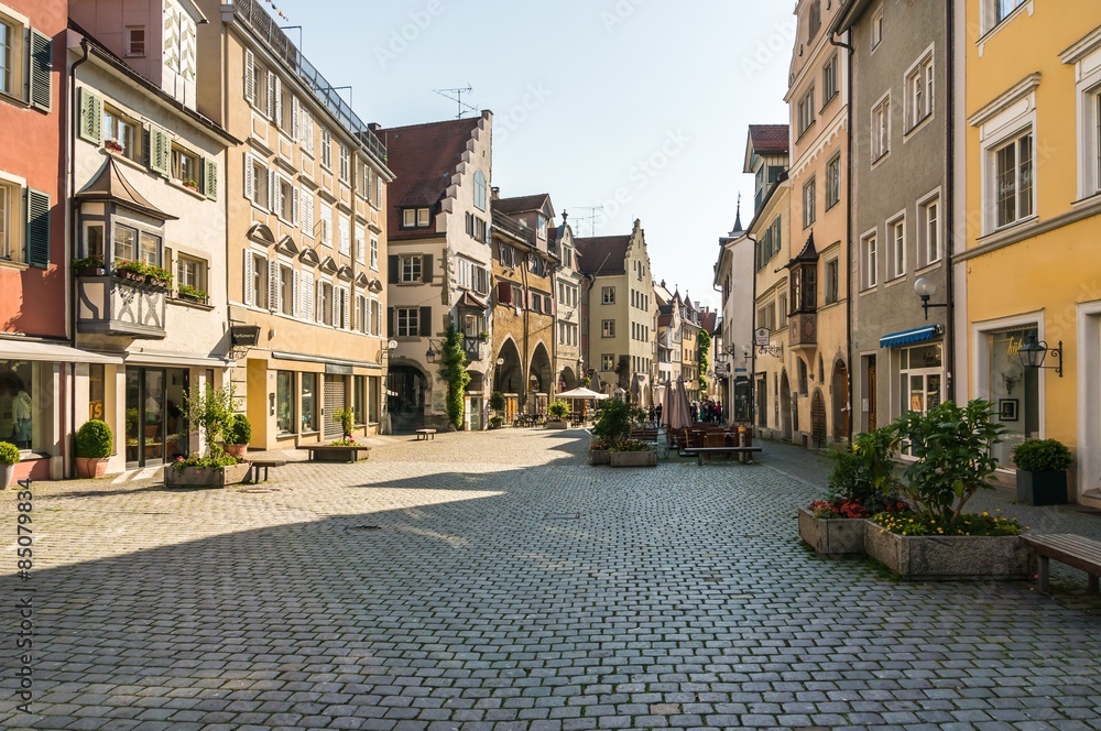 Square of old town Lindau in Germany