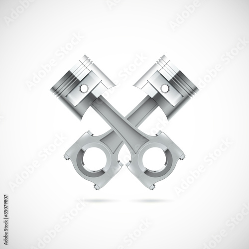 Two pistons white background.