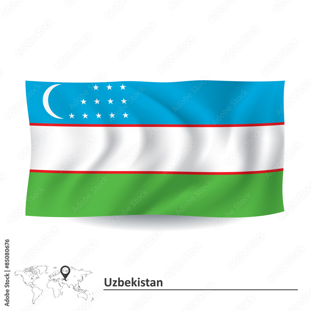 Obraz premium Flag of Uzbekistan