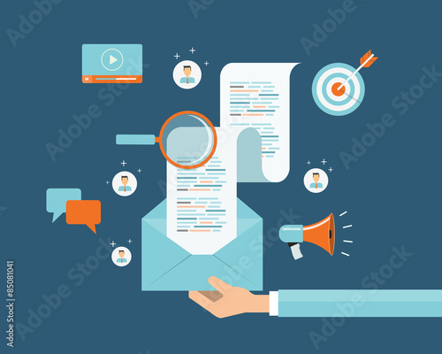 digital content and  email marketing concept
