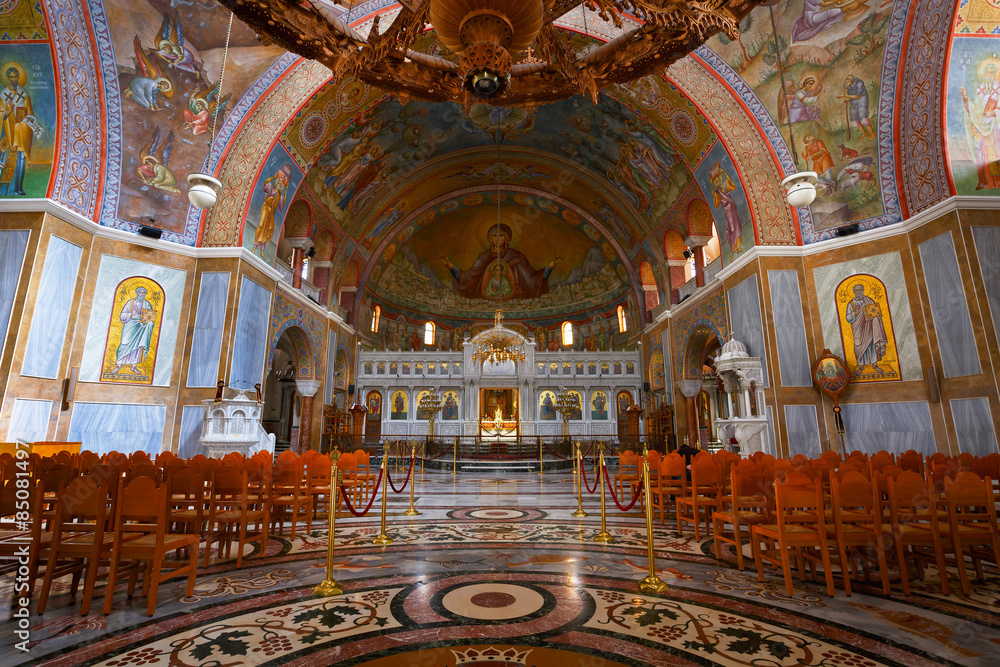 Interior of basilica Saint Andrew of Patras, Greece