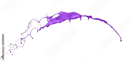 Purple splash isolated on white background