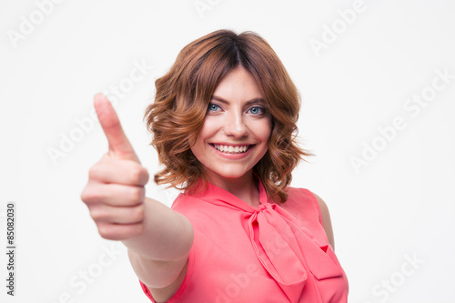 Wallpaper Mural Happy woman showing thumbs up Torontodigital.ca