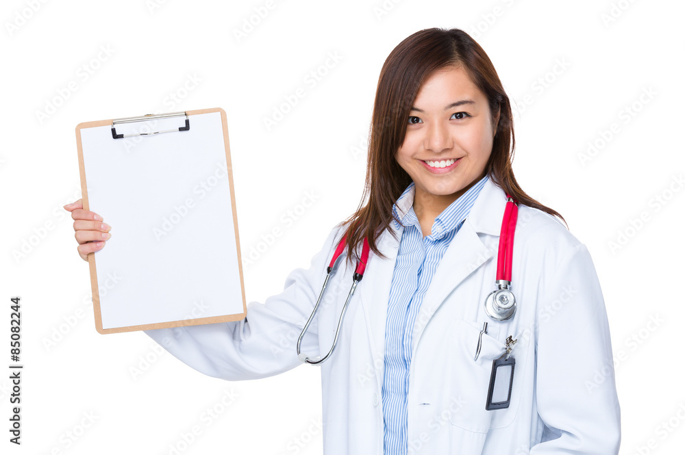 Woman doctor holding with clipboard Woman doctor holding with clipboard