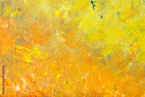 Abstract painting in impressionism style in close-up	 photo