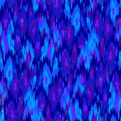 Vector abstract pattern. Ikat ethnic pattern. brush strokes in monochrome blue repeating pattern.