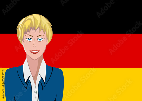 German people front of the flag