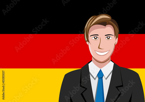 German people front of the flag
