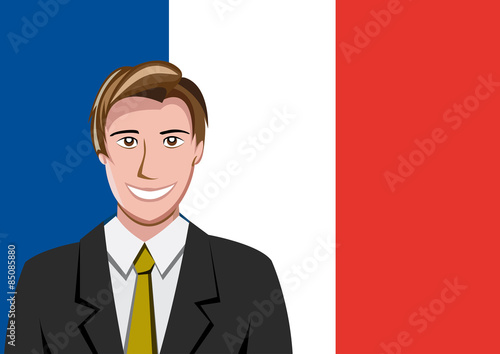 French people front of the flag