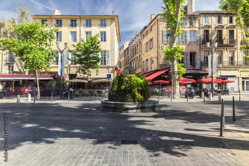 Mossy fountain on the Cours Mirabeau in Aix en Provence