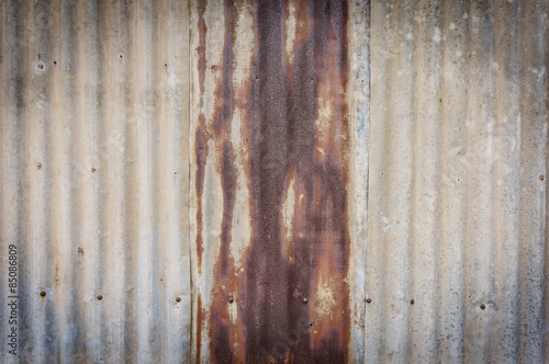 old rusty zinc plate wall
