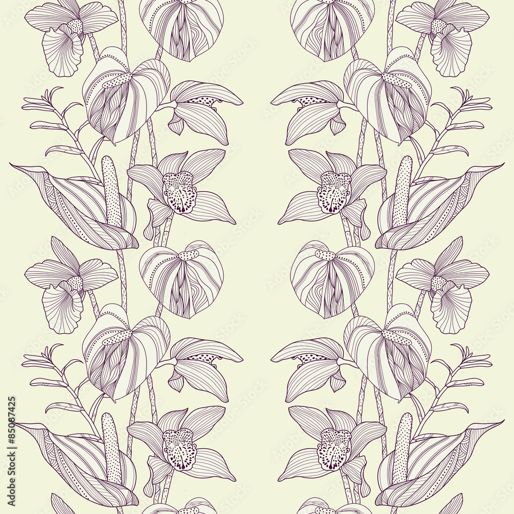 Fototapeta premium Seamless floral ornament