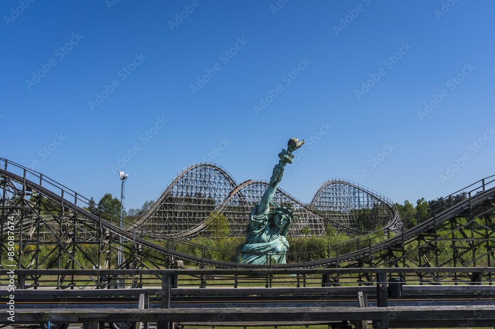 Die größte Holzachterbahn der Welt Stock Photo Adobe Stock