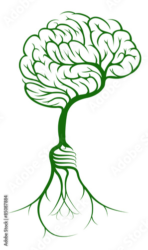 Brain tree lightbulb roots