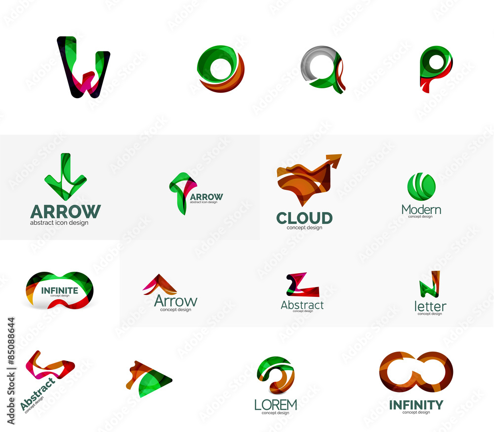 Set of universal company logo ideas, business icon collection Set of universal company logo ideas, business icon collection