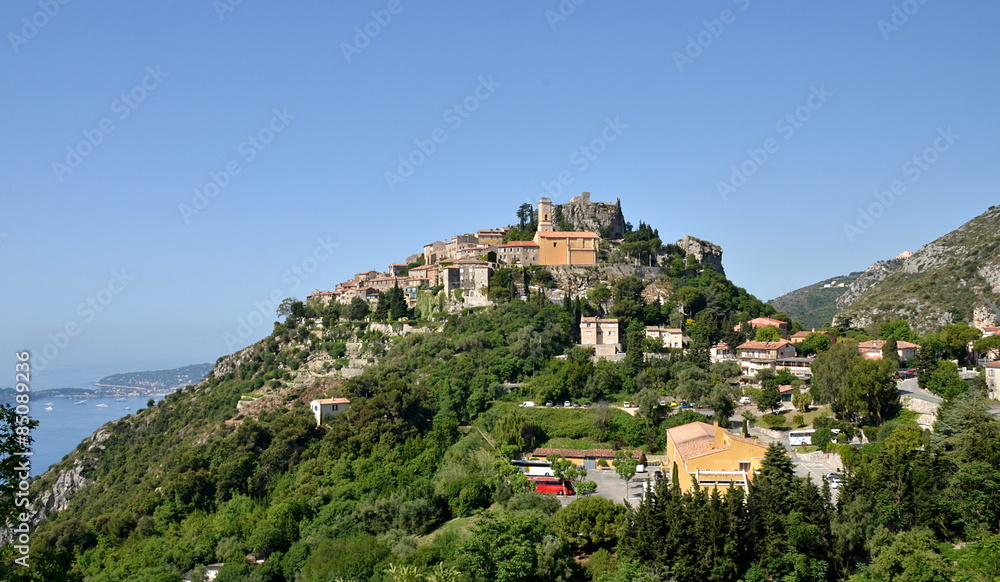 View on Eze village, French Riviera, France