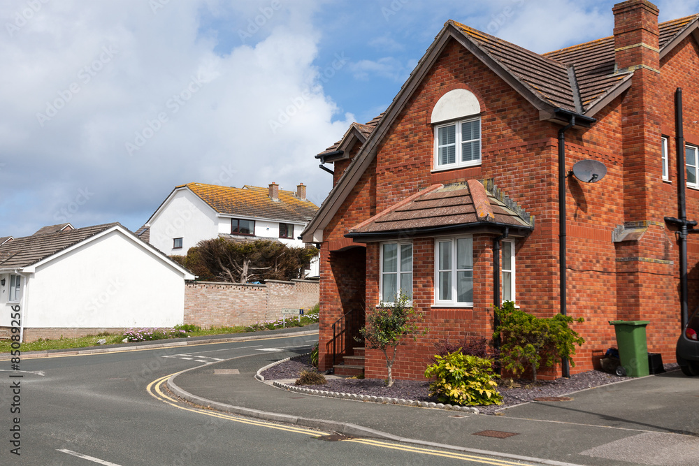 Naklejka premium Typical redbrick house, England.