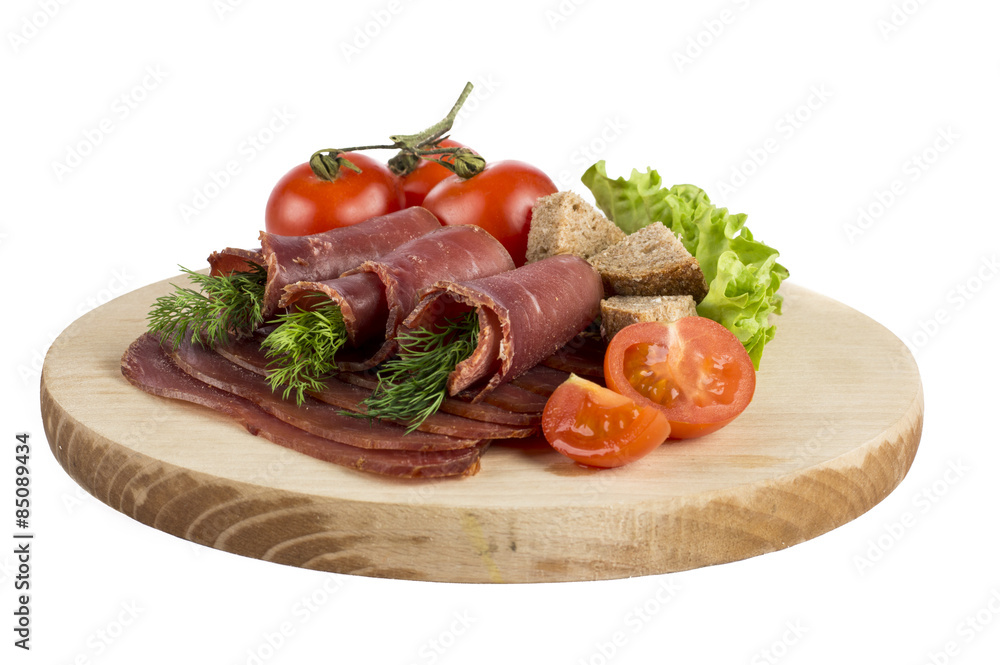 Dried pig meat slices