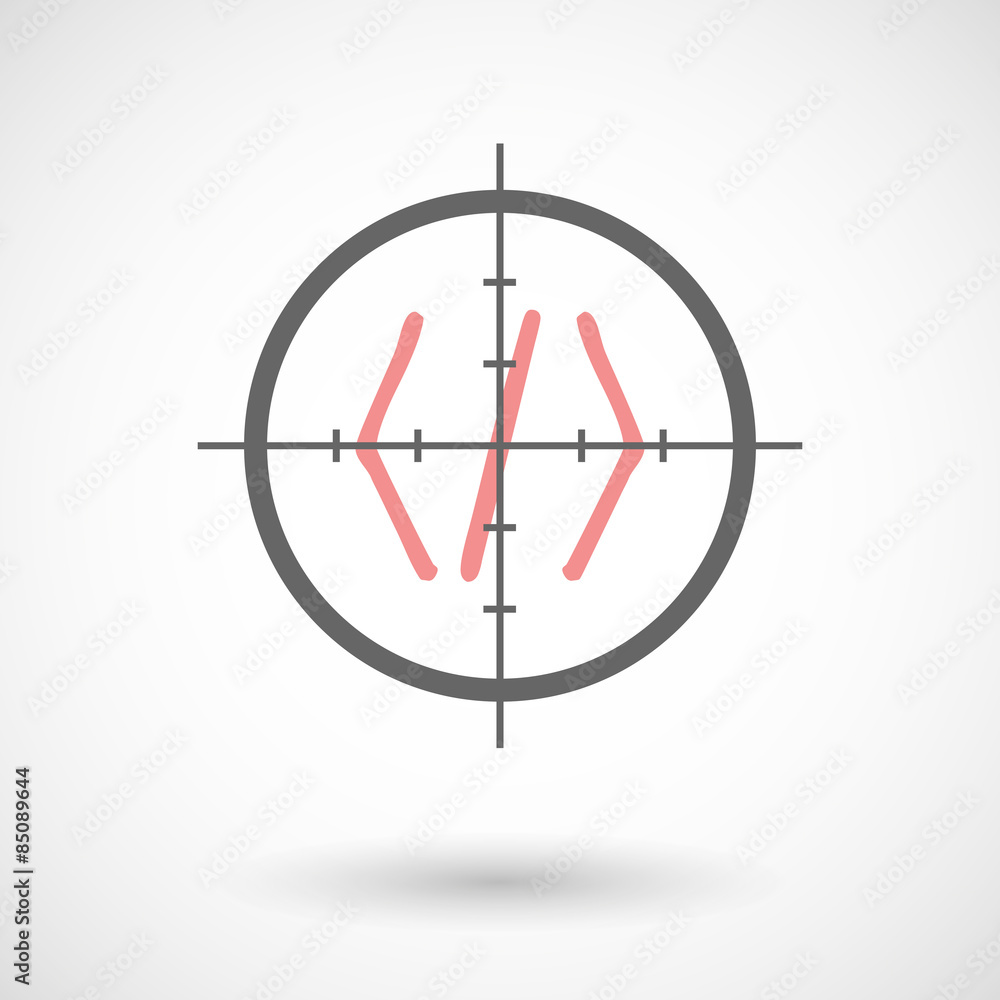 Crosshair icon targeting a code sign