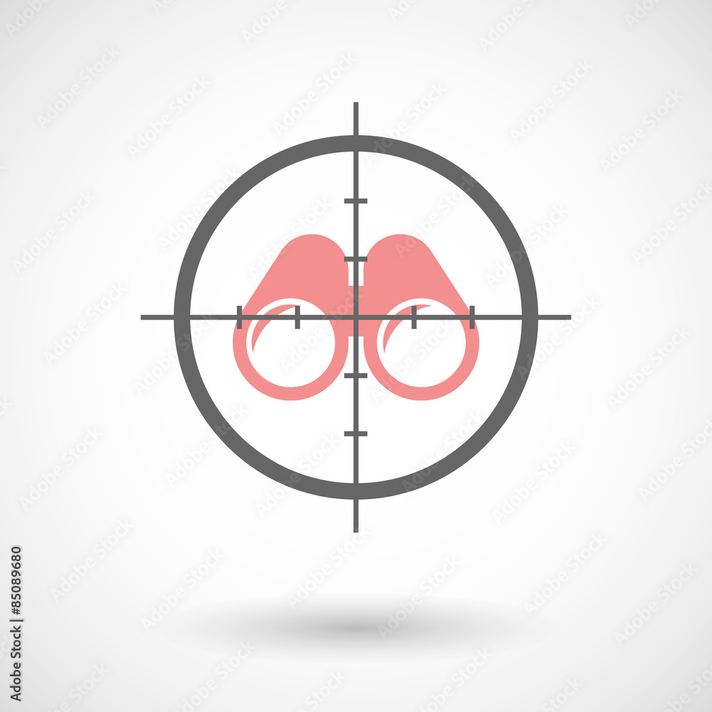 Crosshair icon targeting a binoculars Crosshair icon targeting a binoculars
