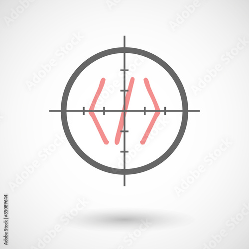 Crosshair icon targeting a code sign