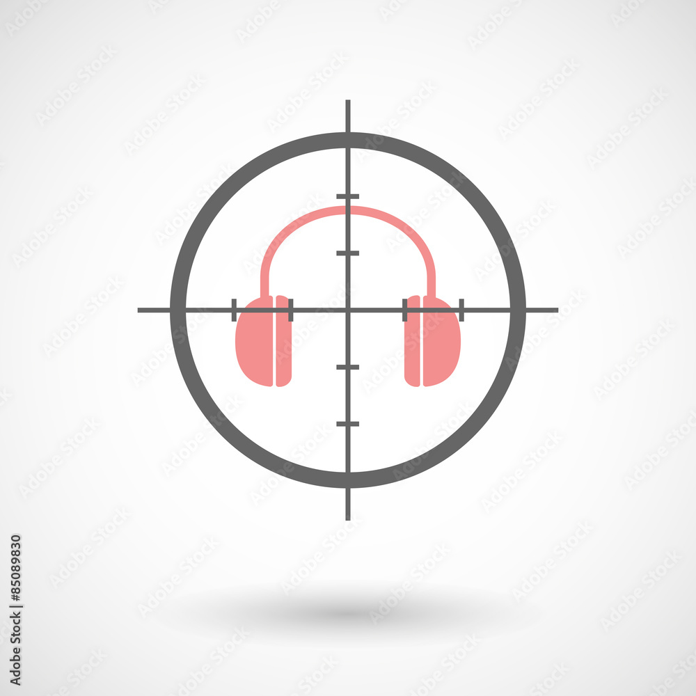 Crosshair icon targeting a earphones Crosshair icon targeting a earphones