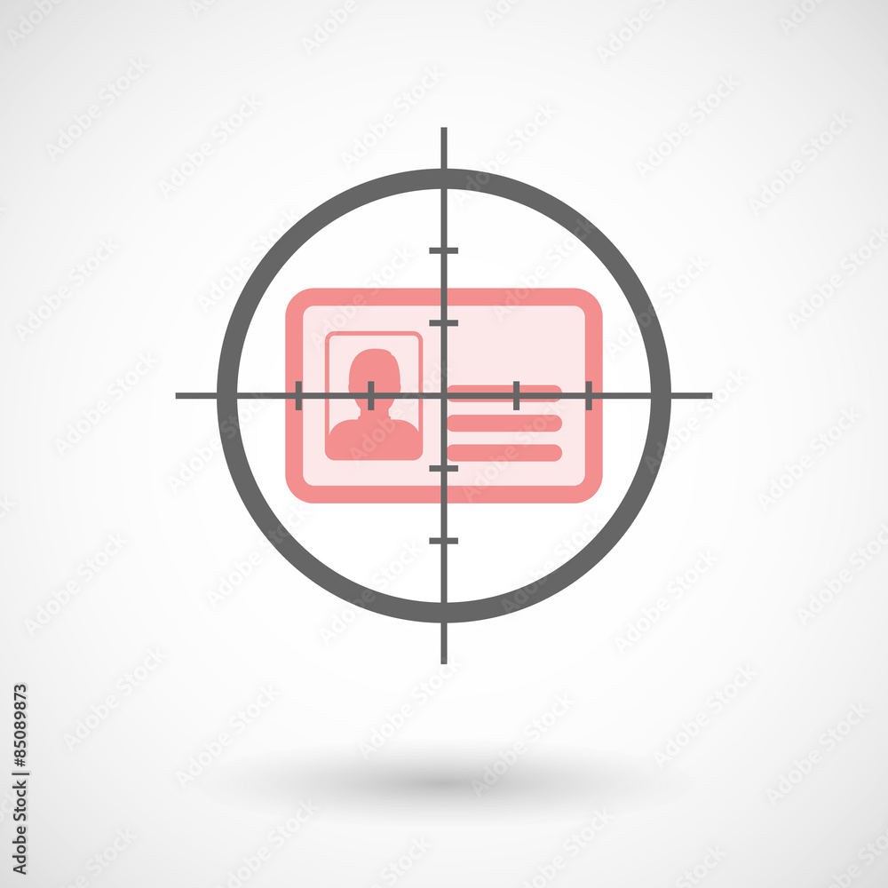 Crosshair icon targeting an id card Crosshair icon targeting an id card
