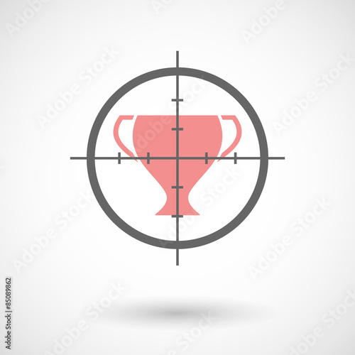 Crosshair icon targeting an award cup