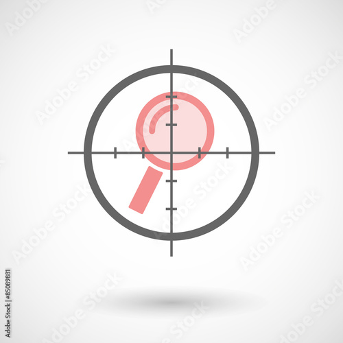 Crosshair icon targeting a magnifier