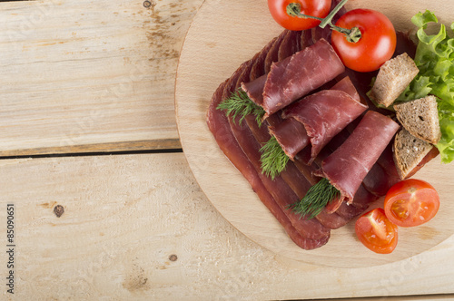 Sliced Pork meat with vegetables