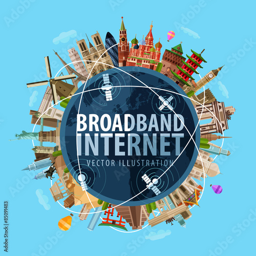 broadband Internet vector logo design template. communication