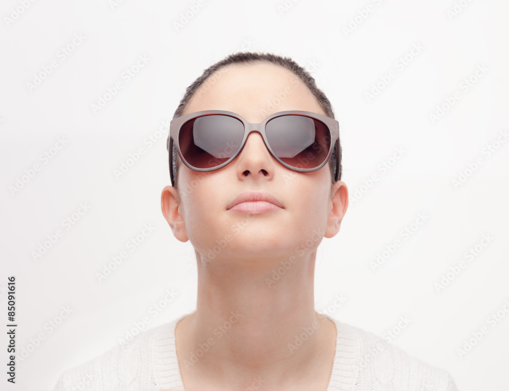 Young fashion model with sunglasses Young fashion model with sunglasses