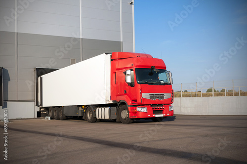 truck on warehouse