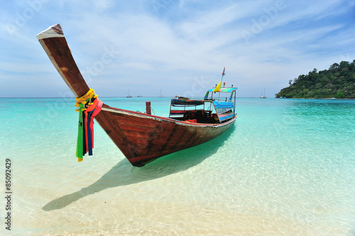 Longtail Boat on beach in South of Thailand © krairoek