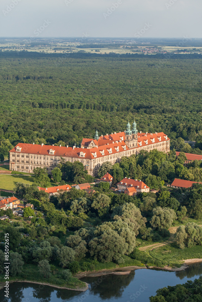 Fototapeta premium aerial view of Lubiaz abbey