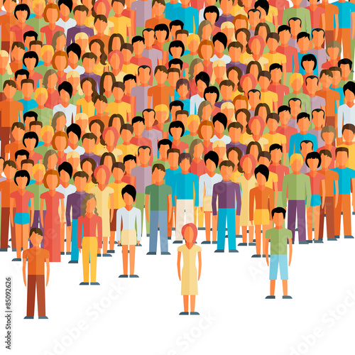 Flat illustration of society members with a large group 