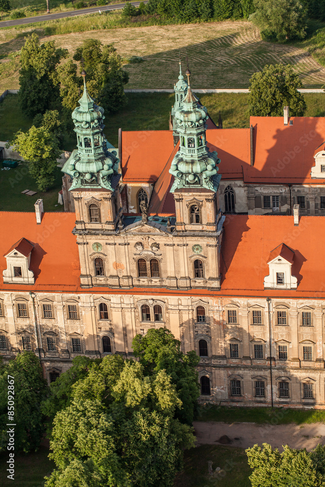 Obraz premium aerial view of Lubiaz abbey